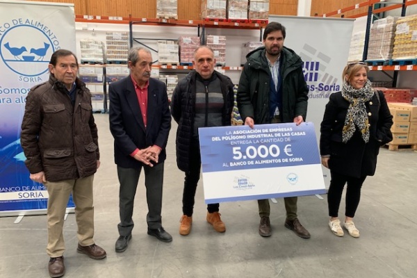 La Asociación de Empresas del Polígono Industrial Las Casas entrega una donación de 5.000 euros al Banco de Alimentos de Soria